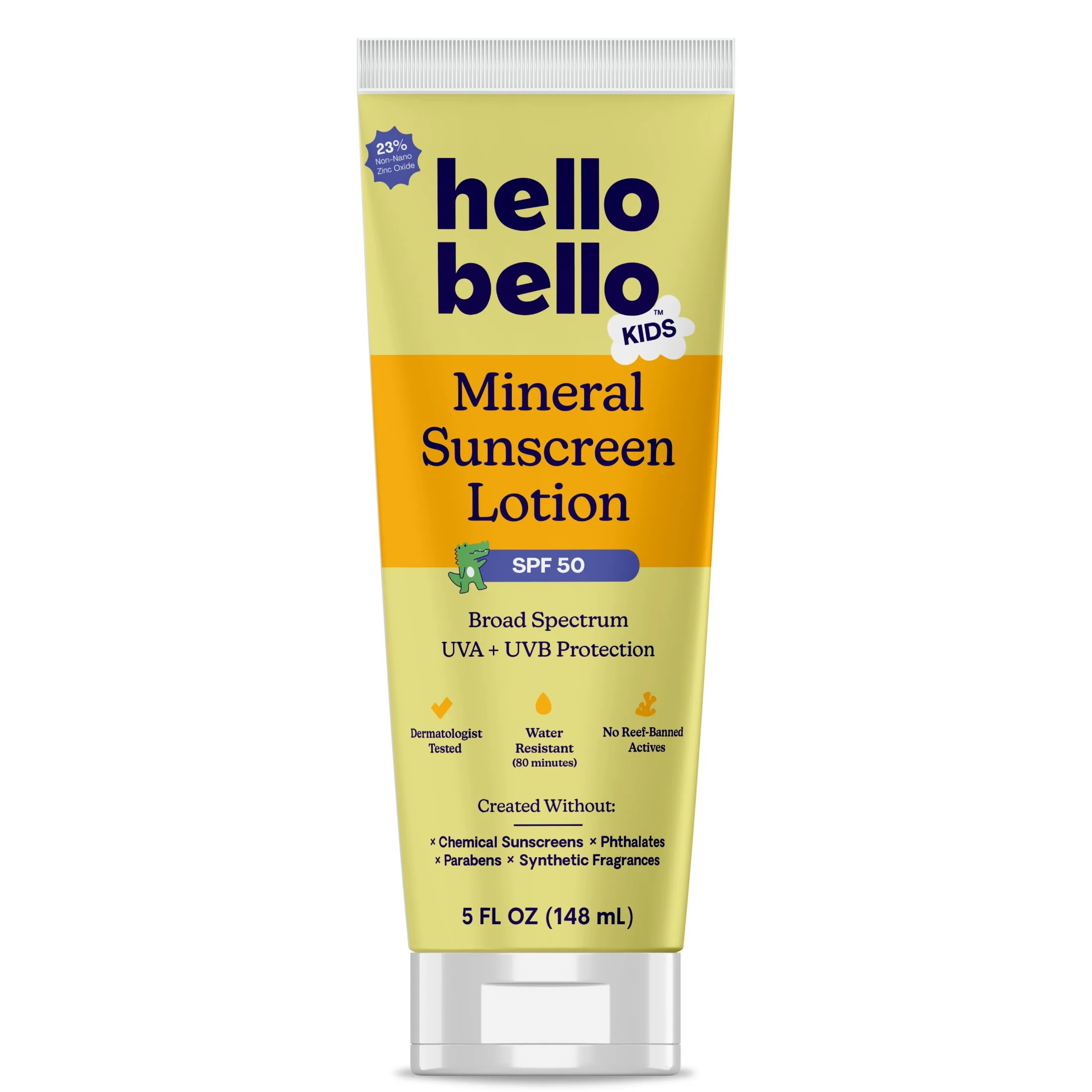 Hello Bello Mineral SPF 50 Kids Sunscreen, Reef-Friendly Lotion for Kids and Adults, 5.0 fl oz | Walmart (US)