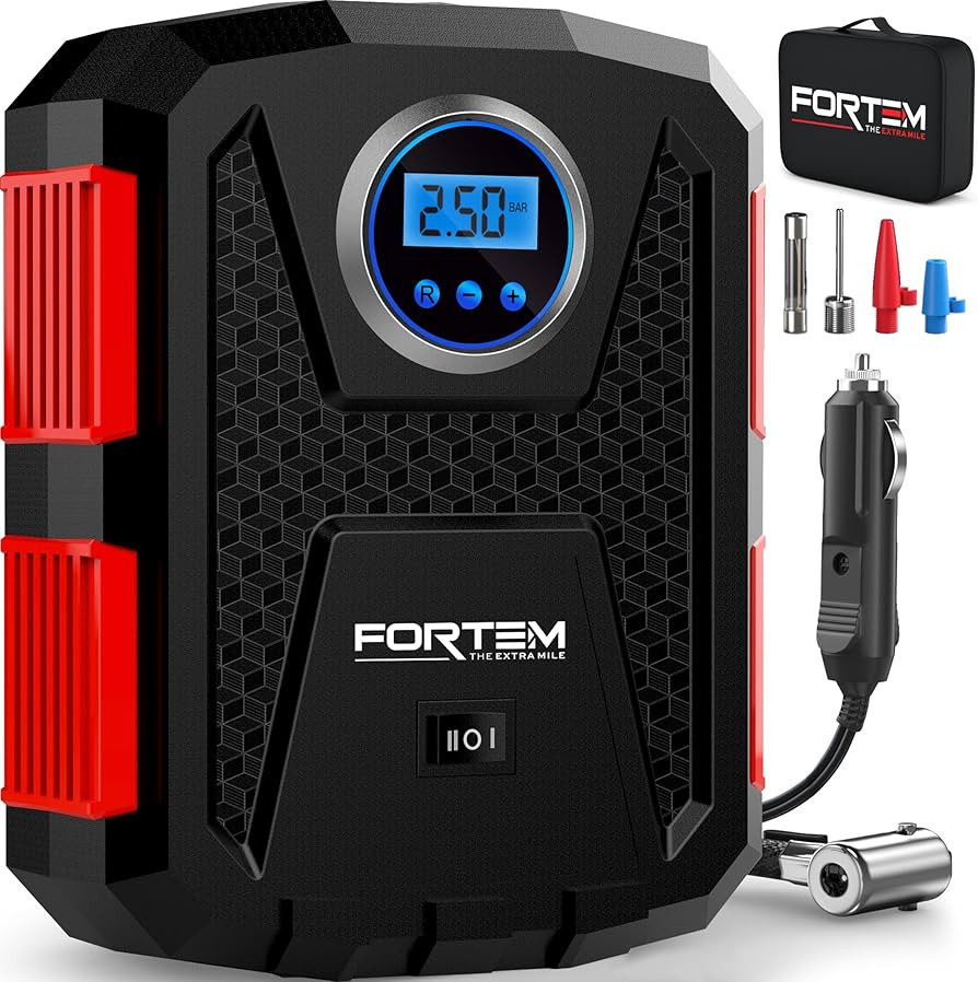 FORTEM Portable Tire Inflator 150 PSI, Air Compressor for Car, 110V AC 12V DC Air Pump for Bike T... | Amazon (US)