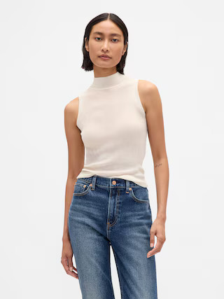 Sheer Rib Mockneck Tank Top | Gap (US)