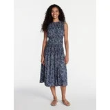 Time and Tru Women's Sleeveless Smocked Midi Dress, Sizes XS-XXXL | Walmart (US)