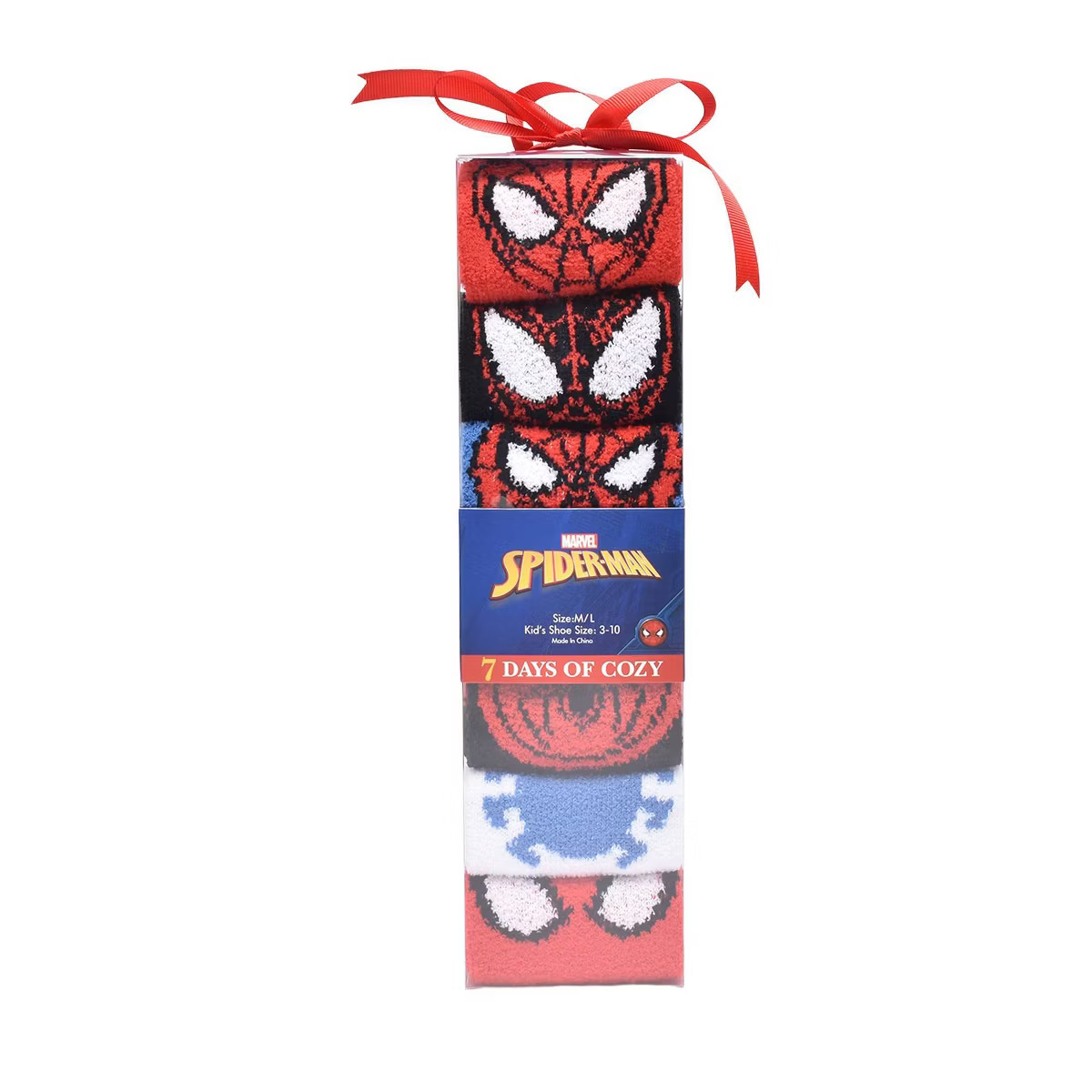 Kids' Spider-Man 7 Days of Cozy Christmas Crew Socks | Target