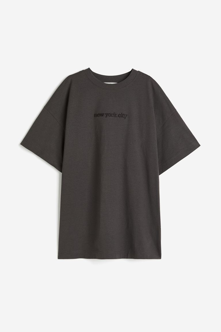 Oversized T-shirt - Dark grey/New York City - Ladies | H&M GB | H&M (UK, MY, IN, SG, PH, TW, HK)