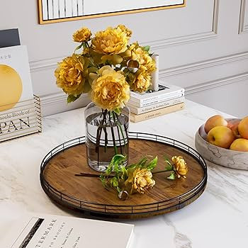 Farmhouse Oak 18" Lazy Susan Turntable Organizer for Cabinet, Round Wooden Lazy Susan Organizatio... | Amazon (US)