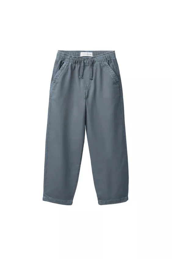 Straight flowing trousers with an elastic waistband and adjustable drawstring on the front. Featu... | Zara US