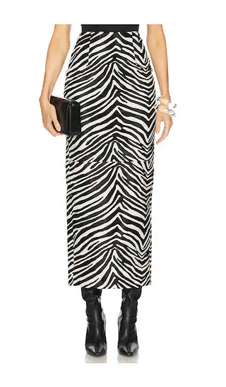 Raja Fur Skirt in Zebra Jasper | Revolve Clothing (Global)