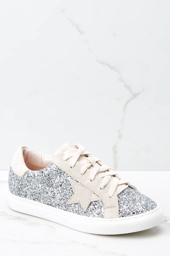 Getting Better Silver Glitter Sneakers | Red Dress 