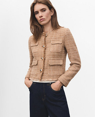 Women's Frayed Ends Tweed Jacket | Macy's