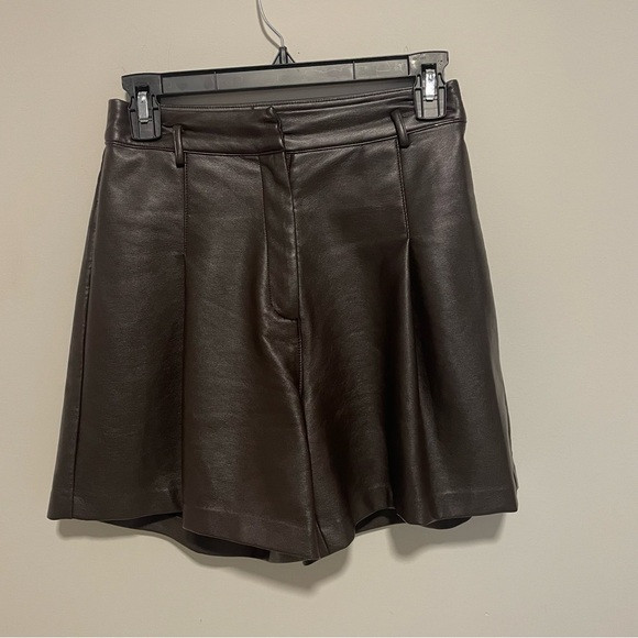 Astr the Label high waisted brown pleather shorts | Poshmark