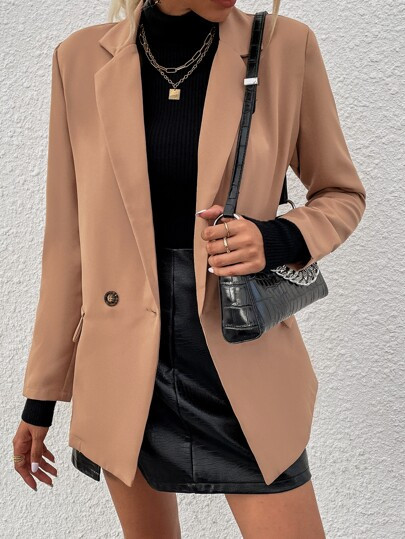 Solid Double Button Blazer | SHEIN