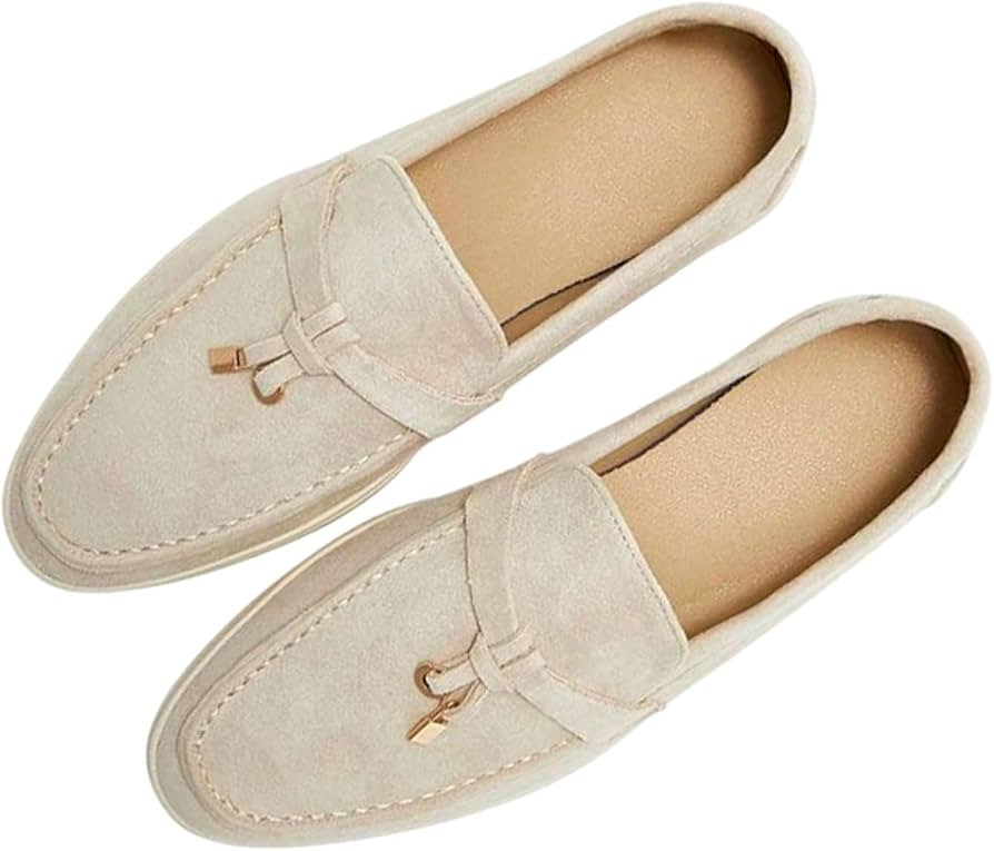 Casual moccasins for women made of suede, comfortable slip on casual flat mocassin penny shoes, l... | Amazon (DE)