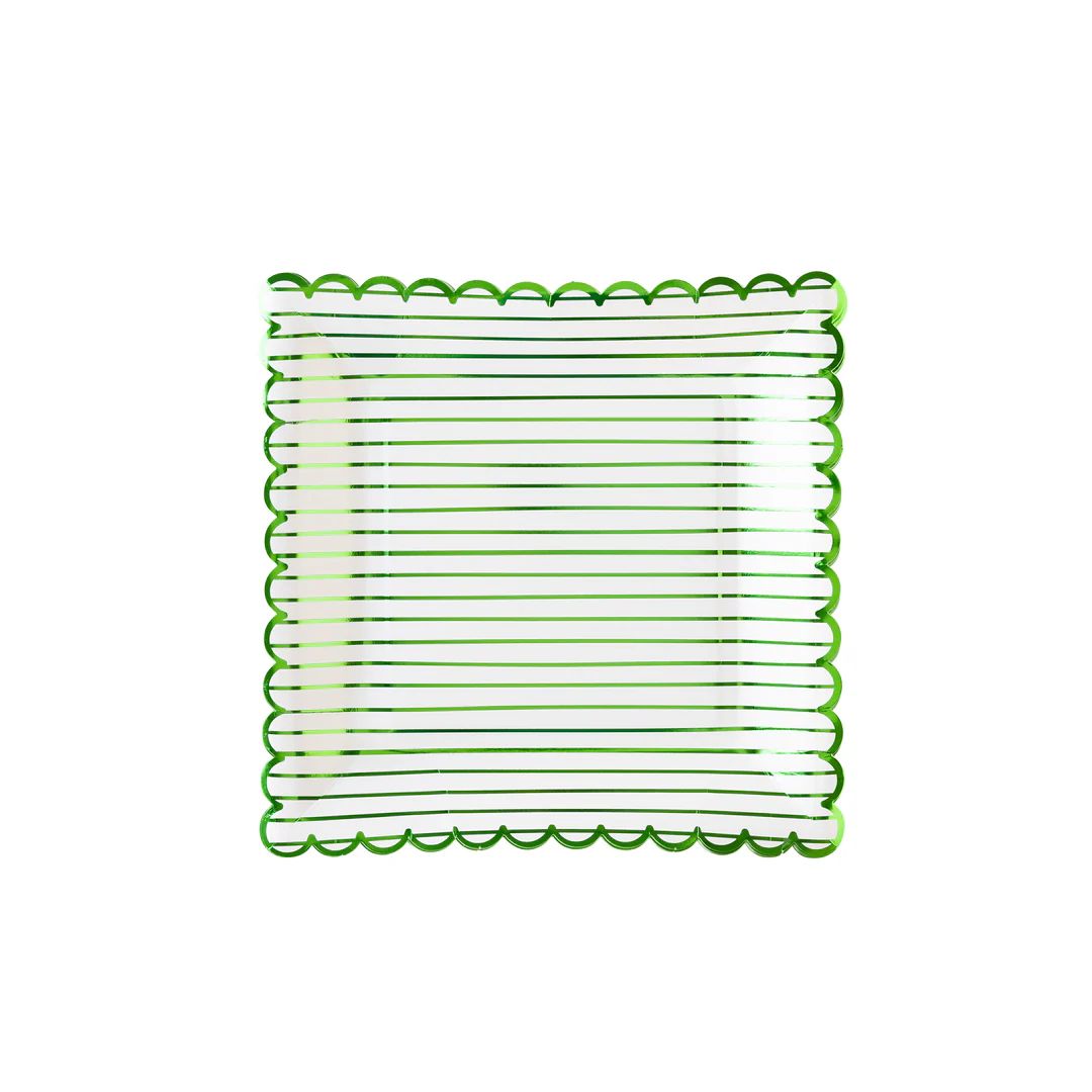 Green Striped Paper Plate | My Mind's Eye