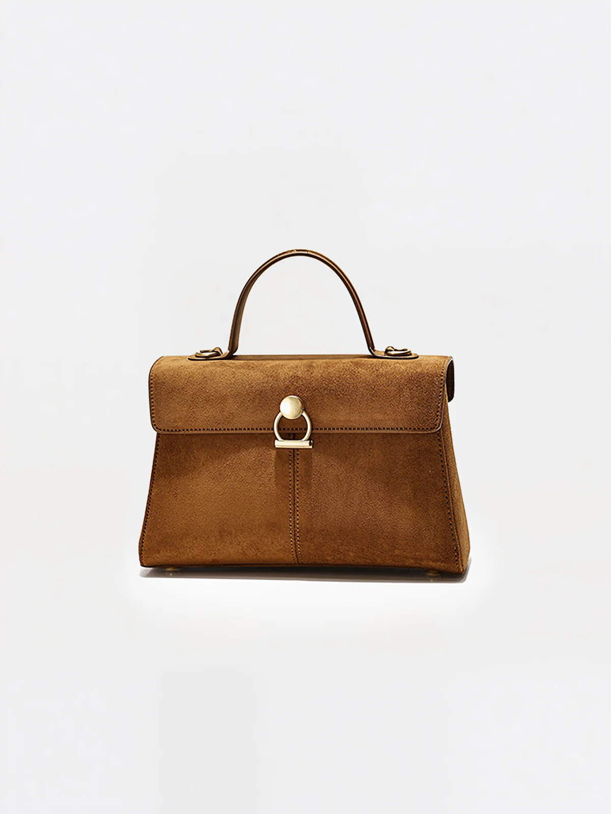 Suede Effect Top-Handle Bag | Commense