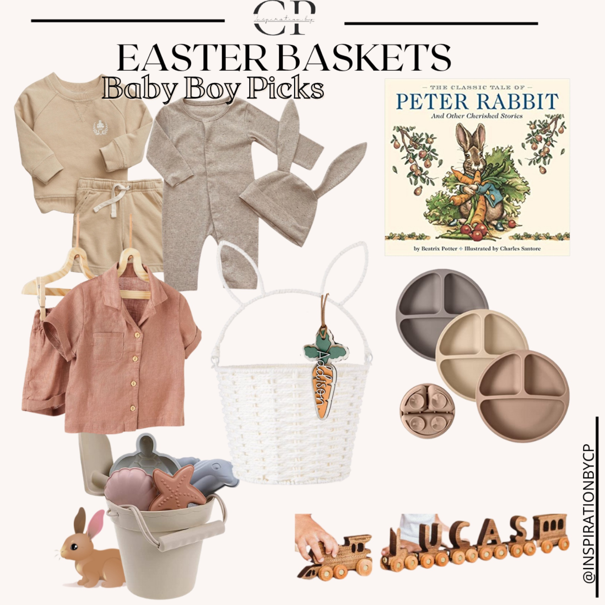 BABY EASTER BASKET 
Easter basket ideas, Easter basket, kids clothing, baby clothing, baby toys, silicone accessories, baby boy clothes, Easter pjs, Easter books, Easter name tags, spring outfits 

#LTKSeasonal #LTKbaby #LTKstyletip