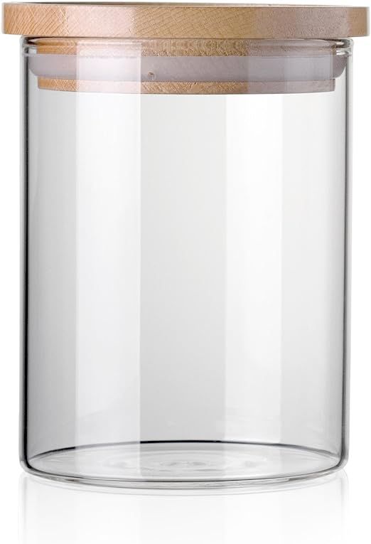 STACK UP Transparent Food Storage Canister - Safe Clear Borosilicate Glass Jar with Wooden Lid - ... | Amazon (CA)