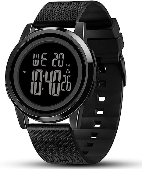 YUINK Mens Watch Ultra-Thin Digital Sports Watch Waterproof Stainless Steel Fashion Wrist Watch f... | Amazon (US)