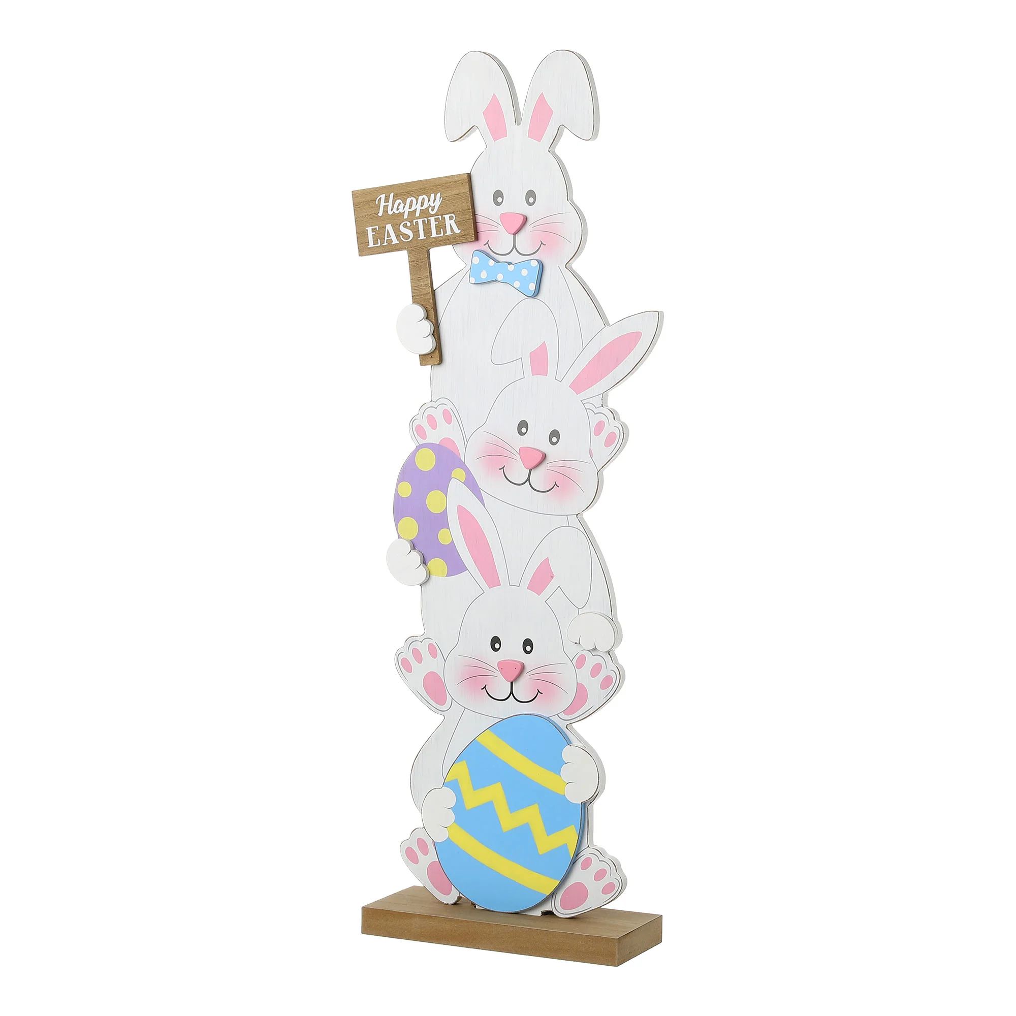 The Holiday Aisle® 30.75''H Wooden Easter Stacked Bunny Porch Decor & Reviews | Wayfair | Wayfair North America