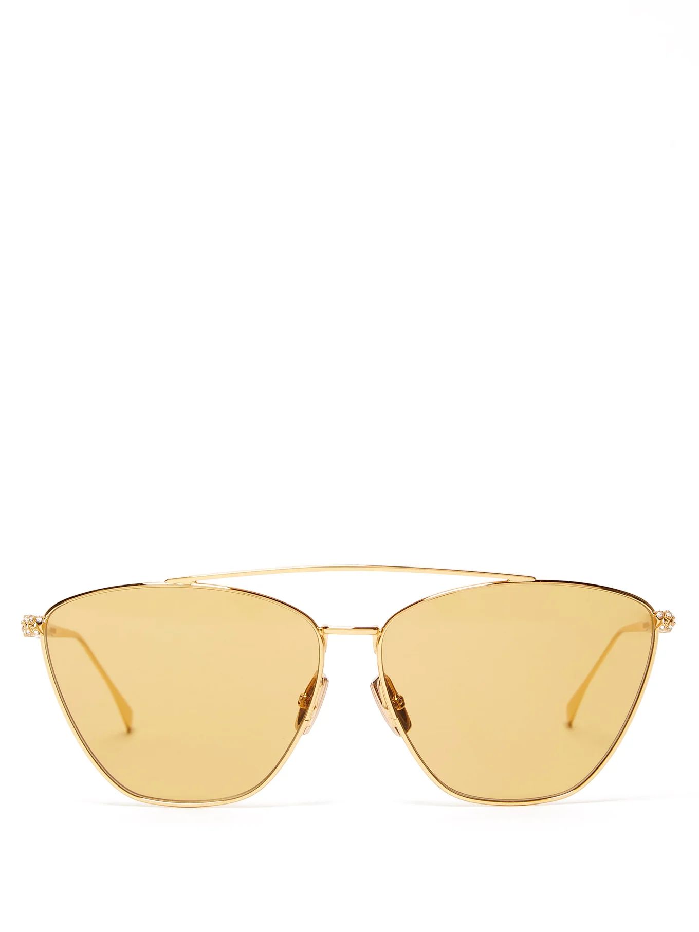 Baguette aviator metal sunglasses | Fendi | Matches (UK)