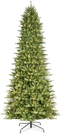 Puleo International 9ft Pre-Lit Slim Fraser Christmas Tree with 800 Clear Lights, 2093 Realistic ... | Amazon (US)