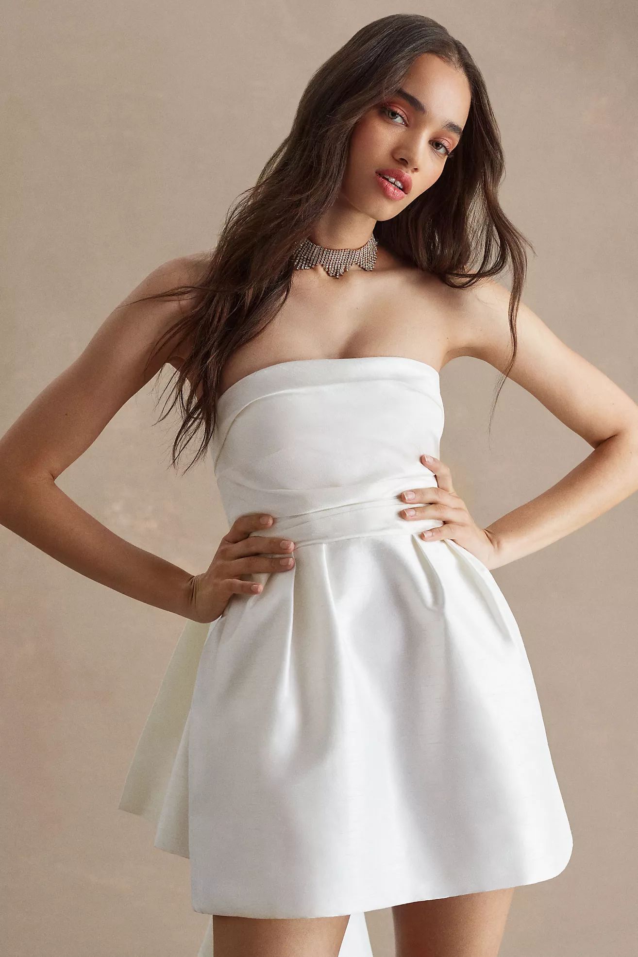 Watters Trifle Strapless Back-Bow Mini Dress | Anthropologie (US)