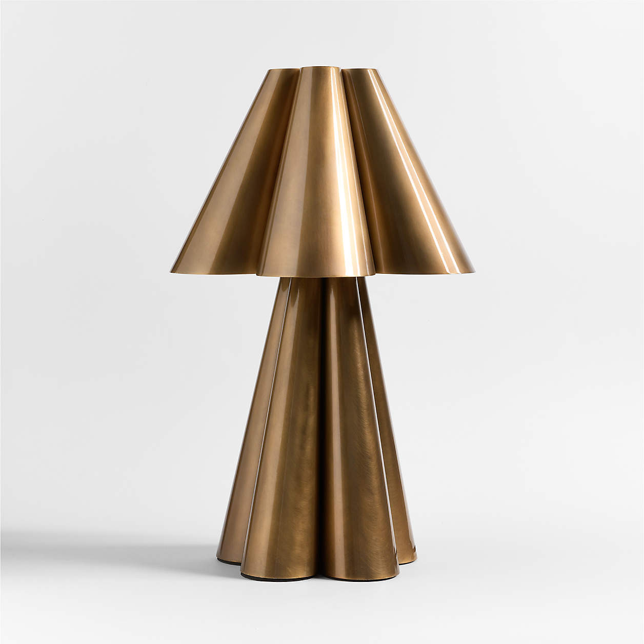 Amorata Brass Table Lamp with Brass Shade 29" | Crate & Barrel | Crate & Barrel