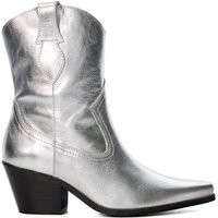 Dune London 'pardner 2' Leather Western Boots In Silver | Dorothy Perkins (UK)
