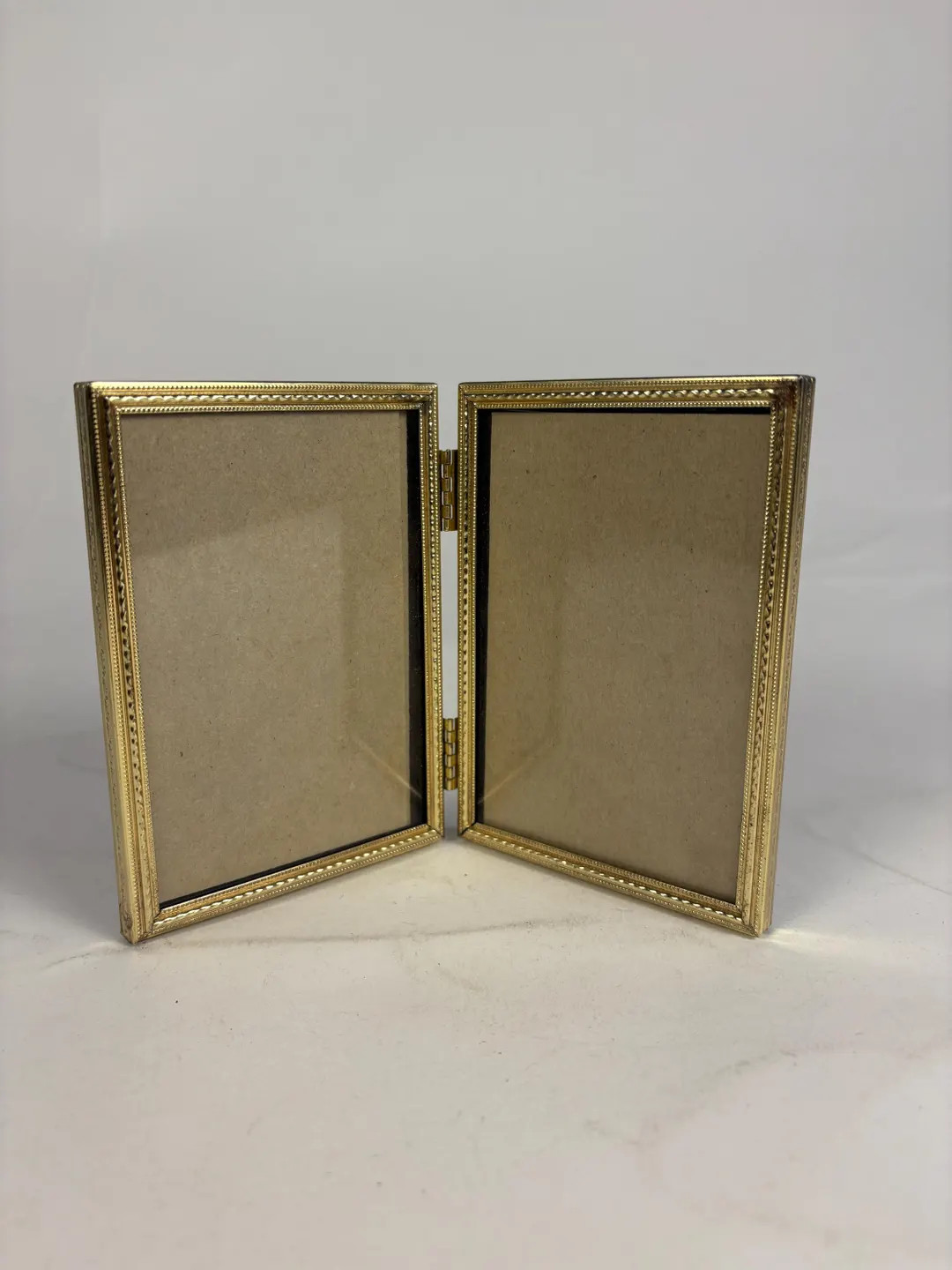 Vintage Brass Double Picture Frame | Hinged Folding Frame | Desk Photo Display | Hollywood Regenc... | Etsy (Global)