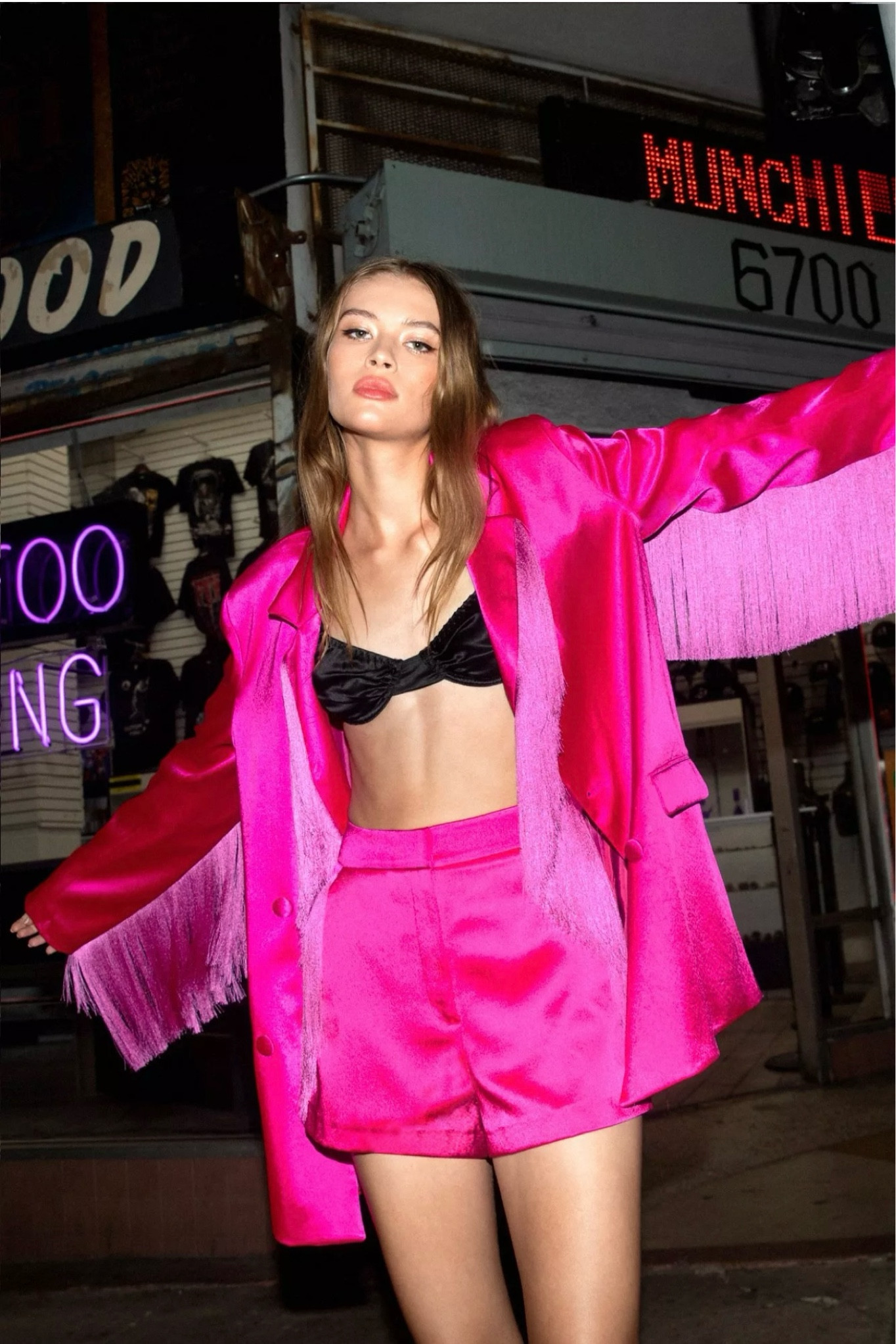 Obsessed with this hot pink fringe jacket and shorts set from nasty gal. Perfect for a bachelorette or night out. Under $100 each 

#LTKfindsunder100 #LTKsalealert #LTKparties