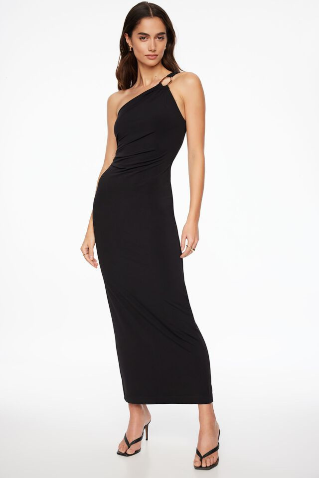 One Shoulder Organic Hardware Maxi Dress | Dynamite Clothing