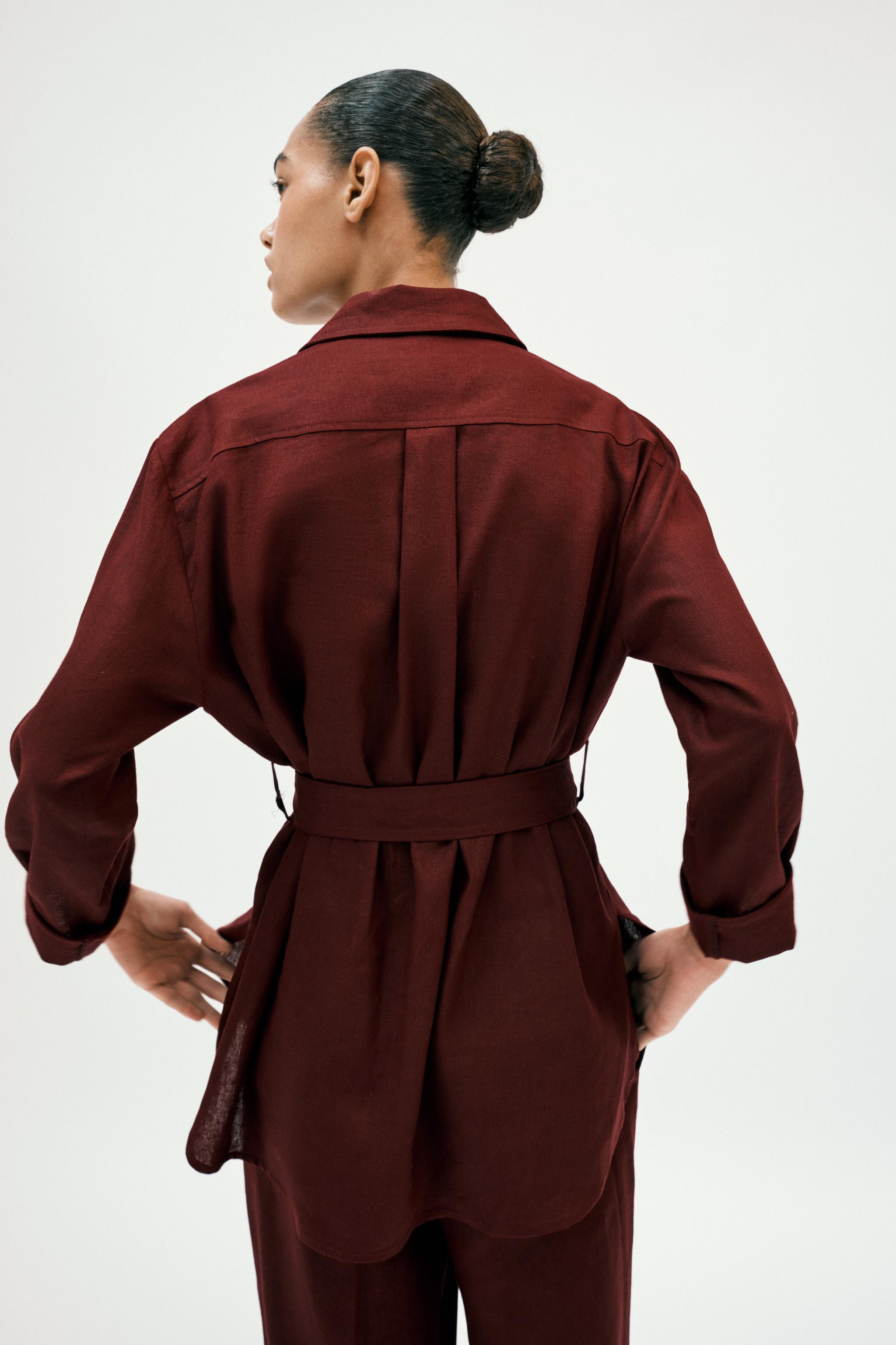 BELTED LINEN SAFARI JACKET | Zara US
