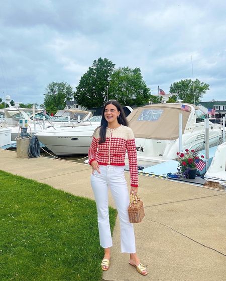 Memorial Day weekend look! My sweater is new from J.Crew! Shoes are Zara and bag is old Frances Valentine!