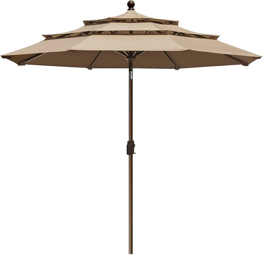 EliteShade USA 10-Year-Non-Fading Sunumbrella 9Ft 3 Tiers Market Umbrella Patio Umbrella Outdoor ... | Amazon (US)