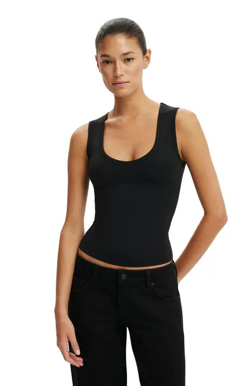 Cotton On Women's Hold Me V Neck Tank in Black at Nordstrom, Size X-Small | Nordstrom