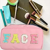 DYSHAYEN Nylon Cosmetic Bag Preppy Face Care Makeup Bag for Women Travel Toiletry Organizer with ... | Amazon (US)