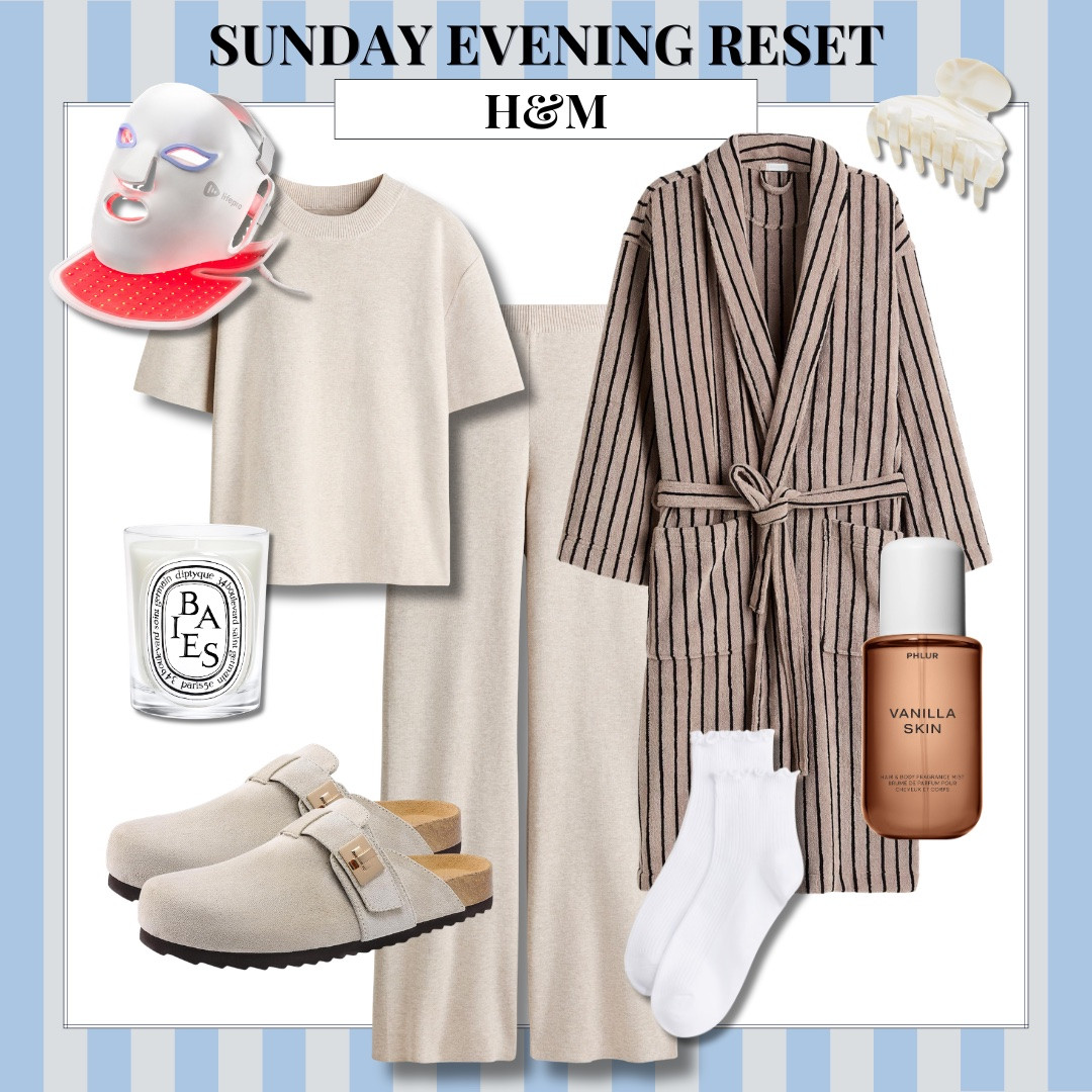 Sunday evenings are for slowing down before Monday starts asking questions. A soft matching set, cozy robe, candle burning and a little skincare is exactly the kind of reset I’m looking for.

H&M loungewear, Sunday reset, matching lounge set, cozy robe, neutral loungewear, self care routine, evening routine, comfortable outfit, weekend style, cozy night in, AudrieDollins

#LTKgrwm #LTKselfcare #LTKootd
