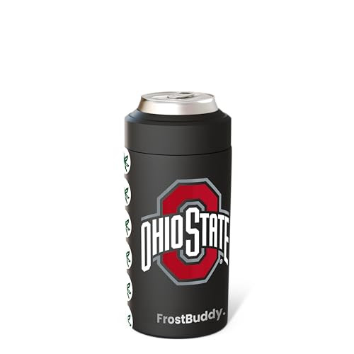 Frost Buddy Universal Can Cooler - Fits all - Stainless Steel Can Cooler for 12 oz & 16 oz Regular or Slim Cans & Bottles - Stainless Steel (Ohio State Buckeyes) | Amazon (US)