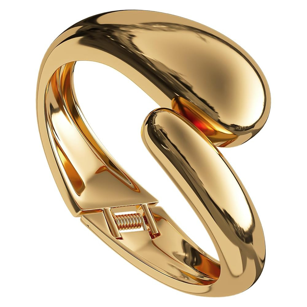 AICase Chunky Gold Bangle Bracelets for Women Teens Trendy Adjustable Wide Twist Cuff Bracelet Fa... | Amazon (US)