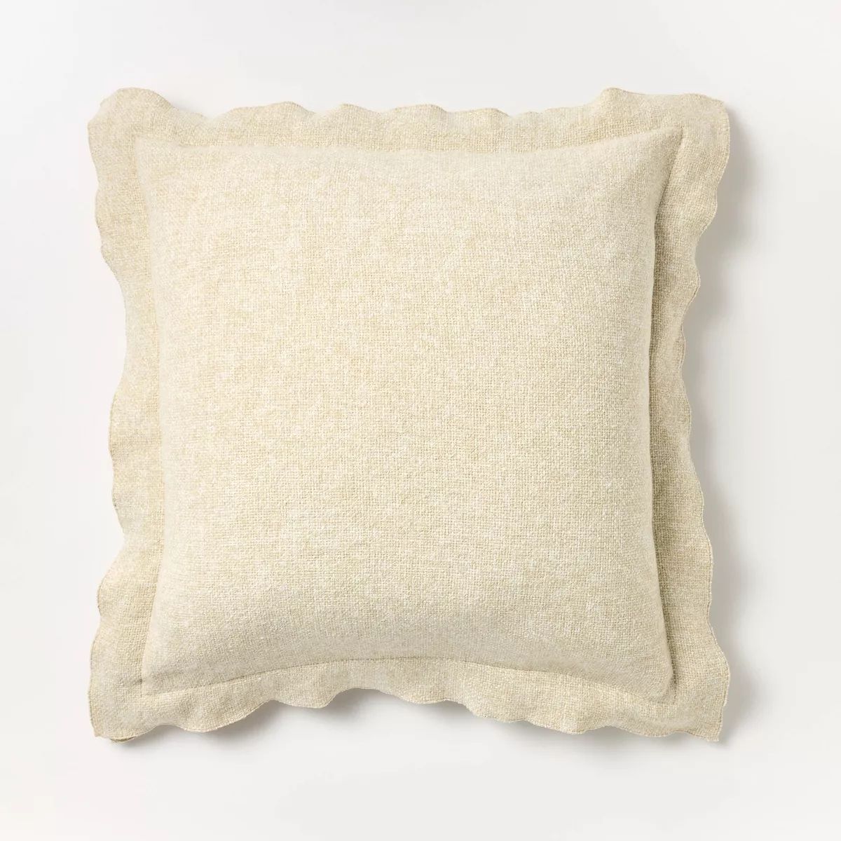 Oversized Heather Square Throw Pillow Dark Tan/Cream - Threshold™ designed with Studio McGee | Target