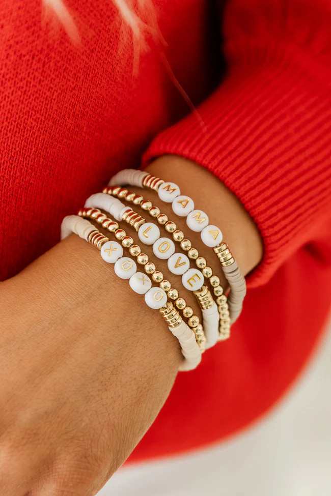 Better Love Next Time Gold And Natural Beaded Bracelet Set | Pink Lily