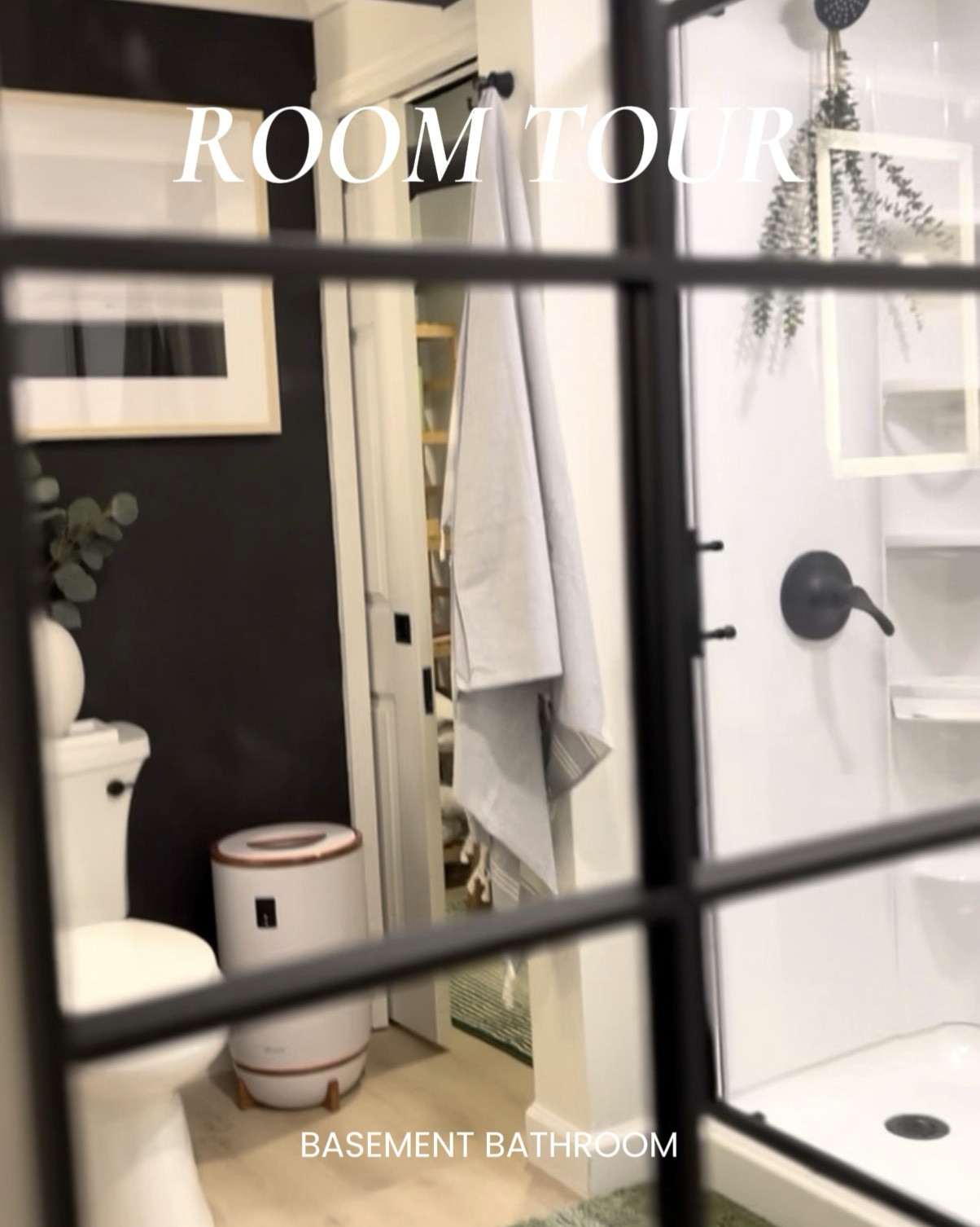 Basement Bathroom Ideas! The moody basement bathroom that still feels bright and relaxing. Bathroom decor ideas and items that I absolutely loved that are so simple! #basementbathroom #basementbathroomideas #moodybathroom 

#LTKmomlife #LTKdayinmylife #LTKHome
