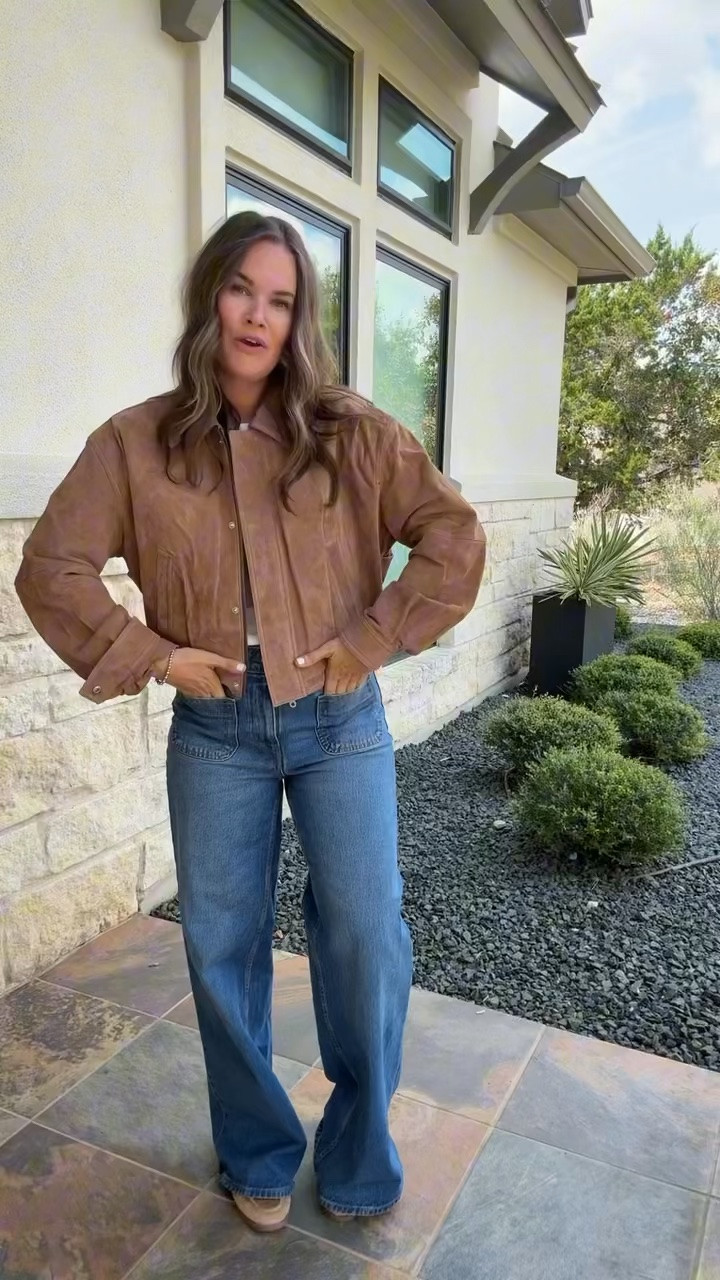 An entire Anthropologie look for a Walmart price 😍 This brown jacket is such a cute color for fall and these jeans are insanely flattering. Cannot believe this whole outfit is Walmart!

#LTKSeasonal #LTKgrwm #LTKootd