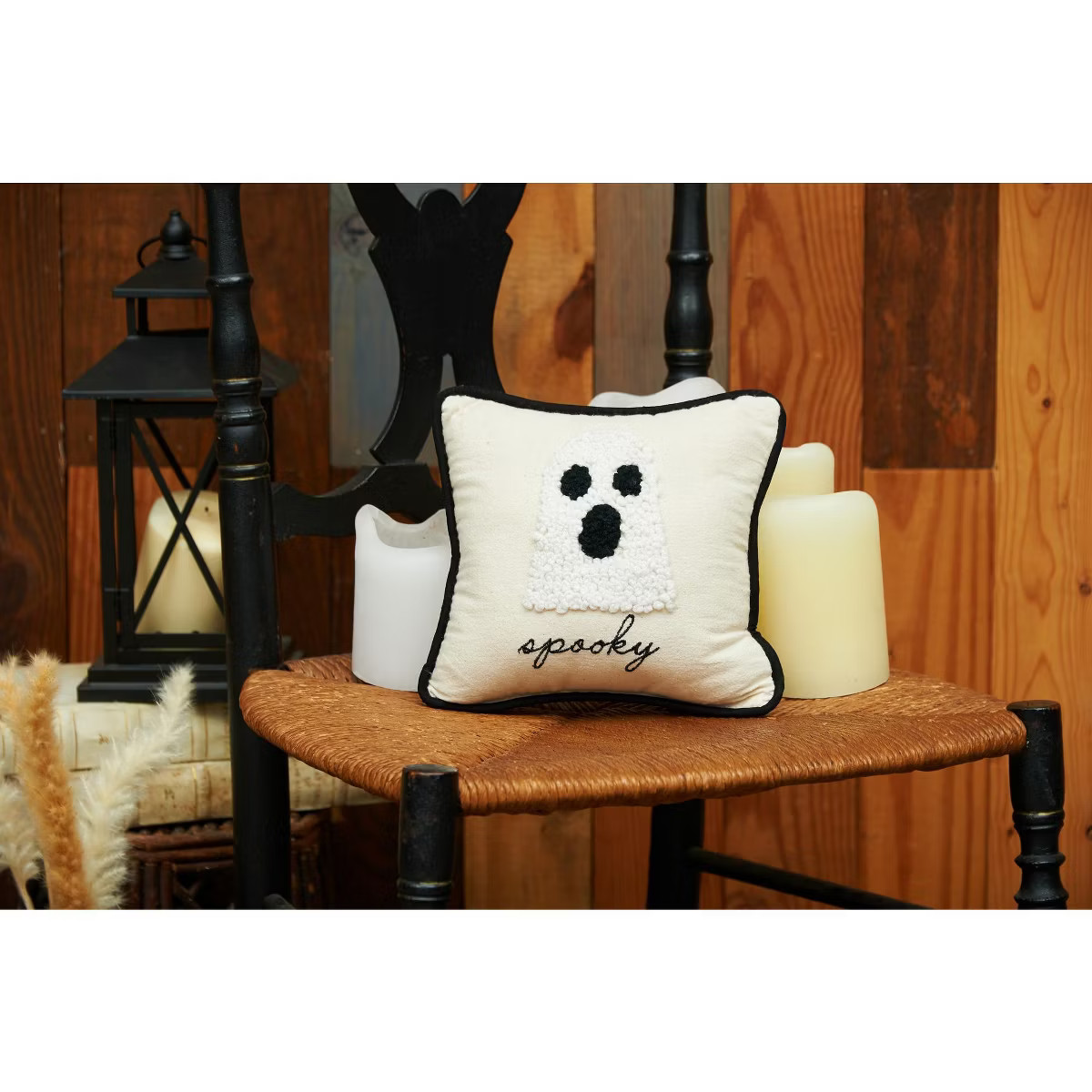 C&F Home 8" x 8" Spooky Halloween Ghost French Knot Throw Pillow | Target