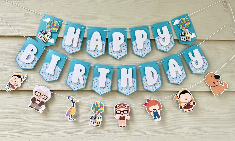 Cute up Adventure Story Banner Party Birthday Banner Party Decorations Balloon House Birthday Gar... | Etsy (US)