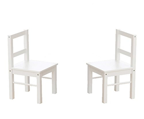 UTEX Child's Wooden Chair Pair for Play or Activity, Set of 2, White | Amazon (US)