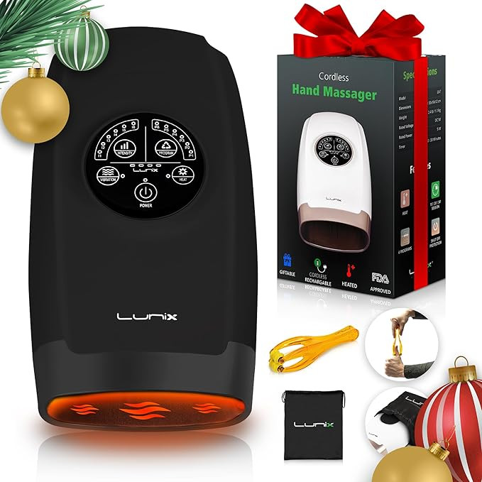 Lunix LX3 Cordless Electric Hand Massager with Compression, 6 Levels Pressure Point Therapy Massa... | Amazon (US)