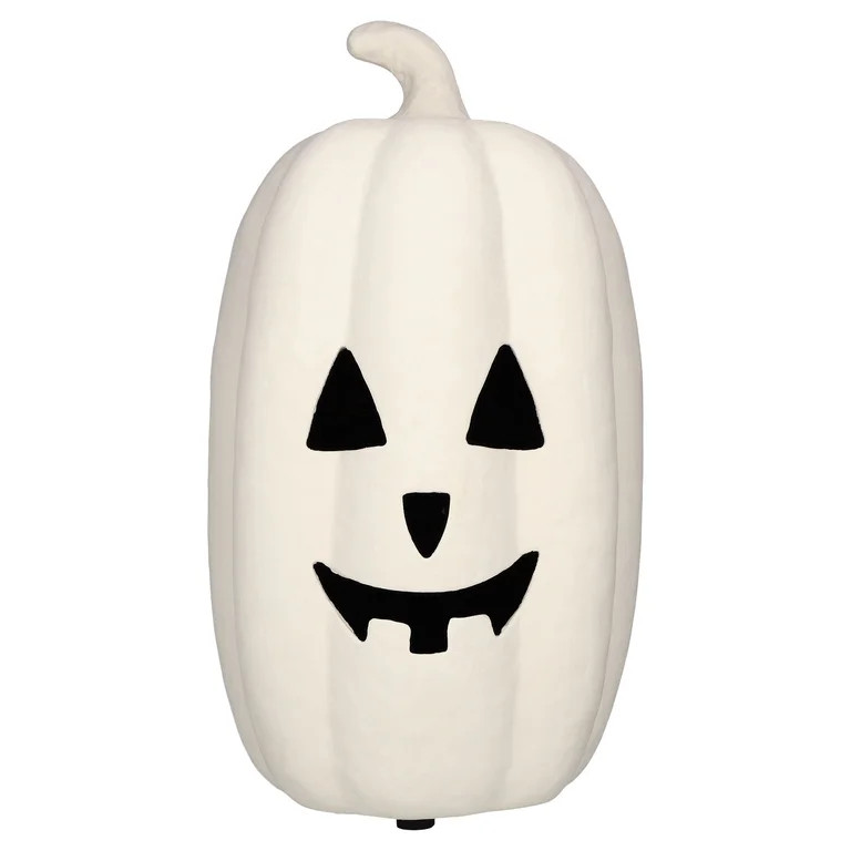 Paper Mache Jack-o'-Lantern Decoration, White, 12.5", Halloween by Way To Celebrate | Walmart (US)