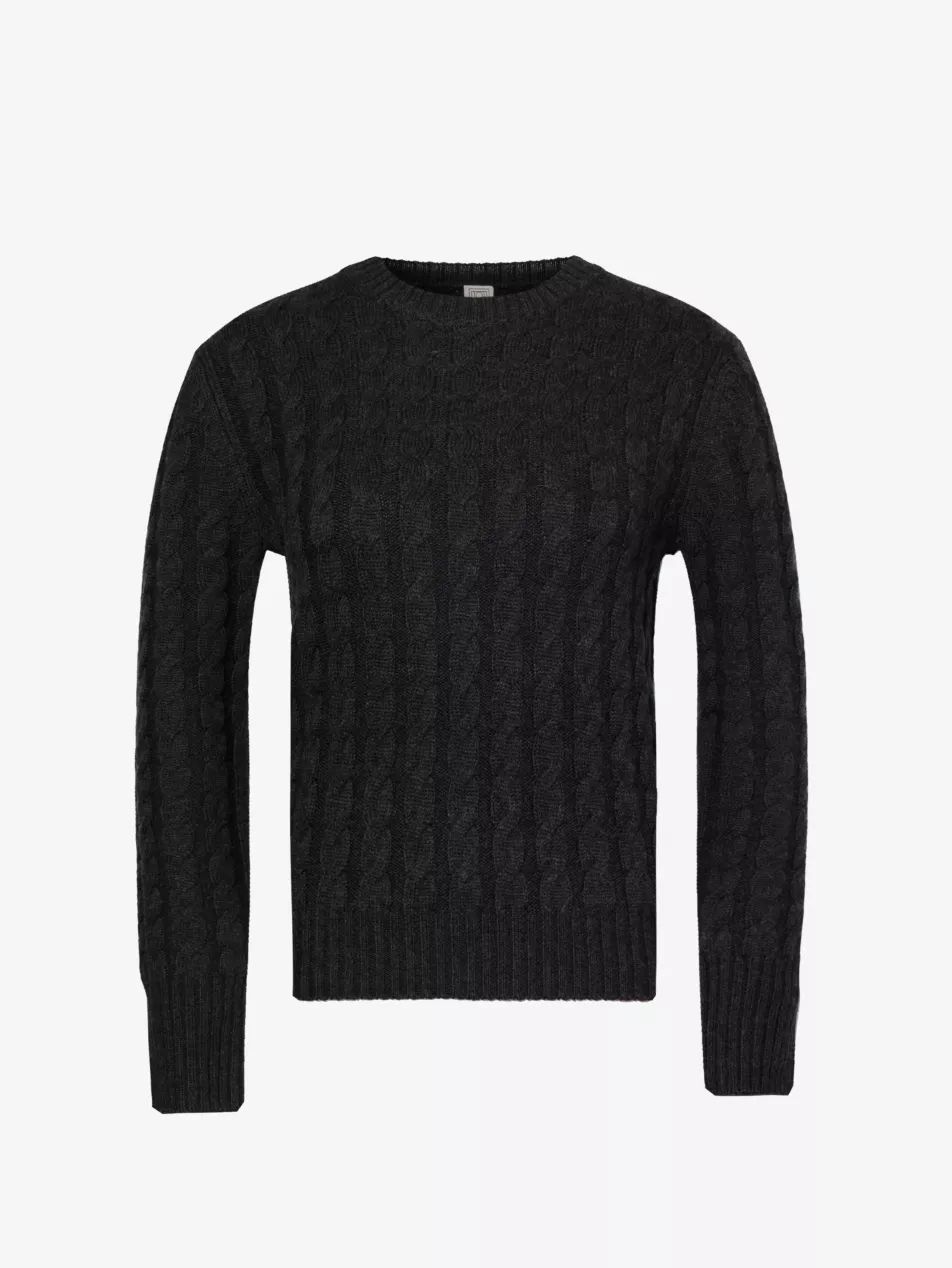 Cable-knit round-neck wool knitted jumper | Selfridges