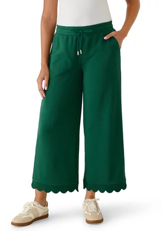 Women's Scalloped Terry Pants | Belk