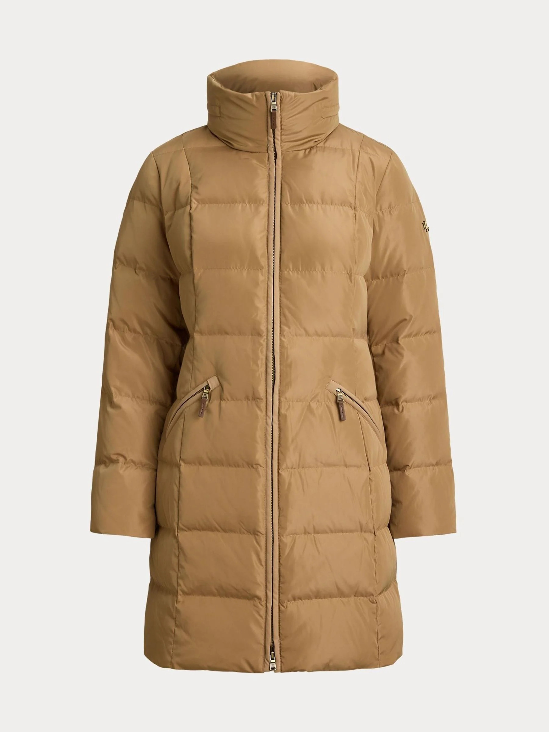 Lauren Ralph Lauren Lauren Ralph Lauren Classic Camel Faux Fur Trim Funnel Neck Down Coat | Next US