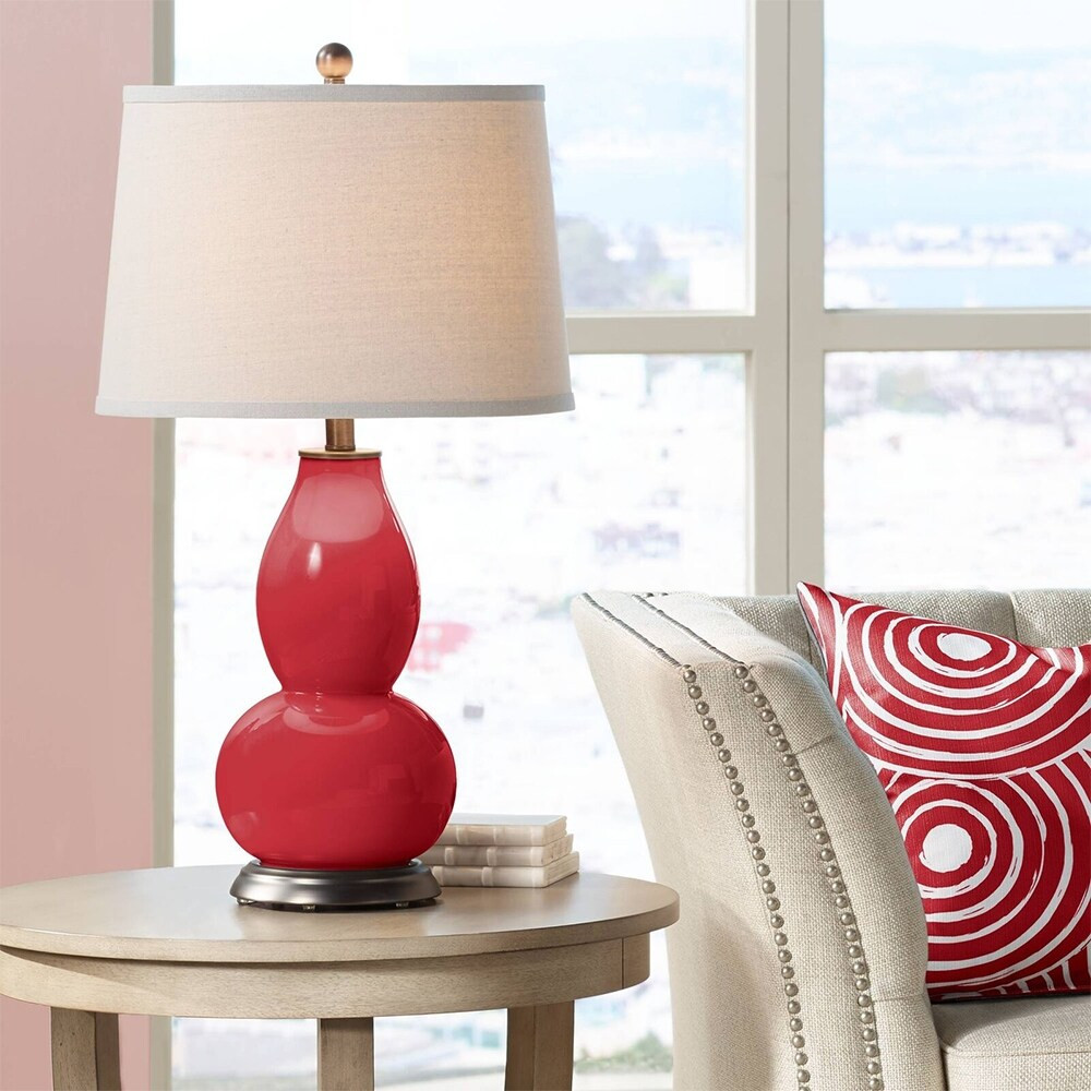 Modern Table Lamp Ribbon Red Glass Double Gourd Living Room Bedroom - 16" x 29 | Bed Bath & Beyond