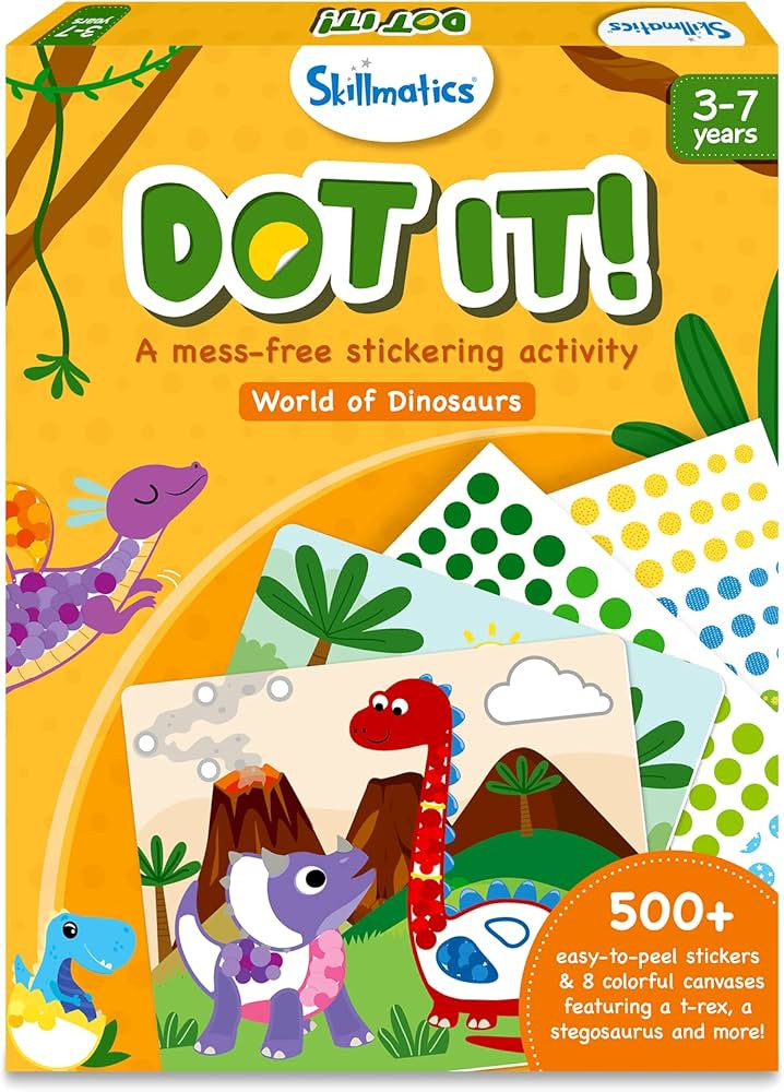 Skillmatics Art Activity Dot It - Dinosaurs, No Mess Sticker Art for Kids, Craft Kits, DIY Activi... | Amazon (US)